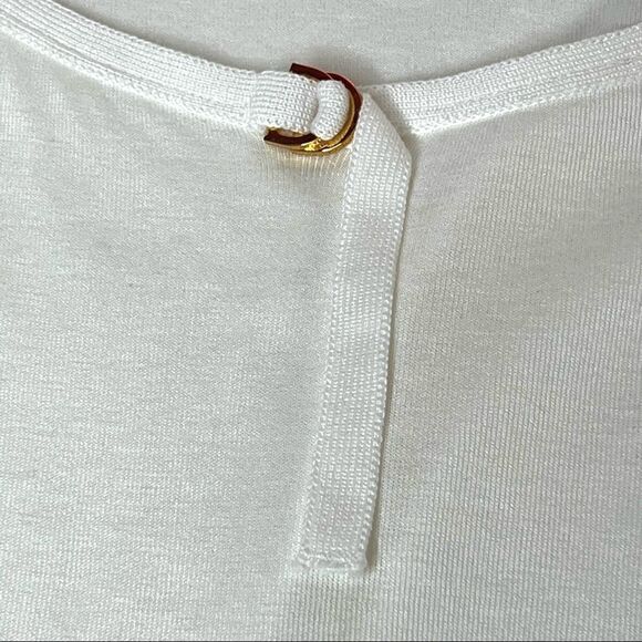 Ralph Lauren Black Label Scoop Neck Long Sleeve Top in White Size Large - Picture 4 of 8
